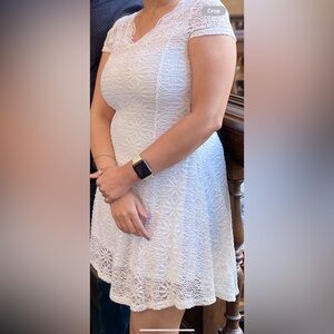 White lace and crochet dress
